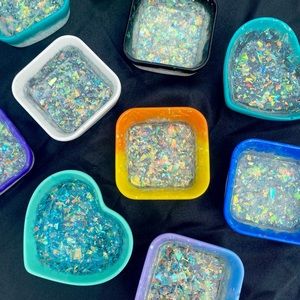 Holographic Trays - Heart Dish - Square Jewelry Holder - Handmade